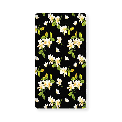 Vintage Plumeria Flower Pattern Print Baby Crib Sheet