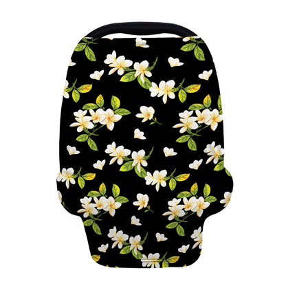 Vintage Plumeria Flower Pattern Print Baby Seat Cover
