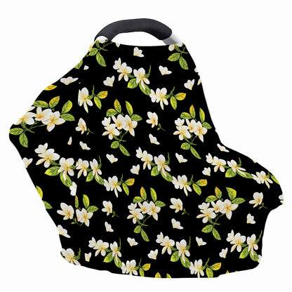 Vintage Plumeria Flower Pattern Print Baby Seat Cover