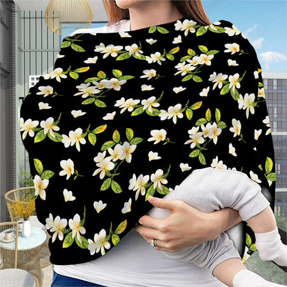 Vintage Plumeria Flower Pattern Print Baby Seat Cover