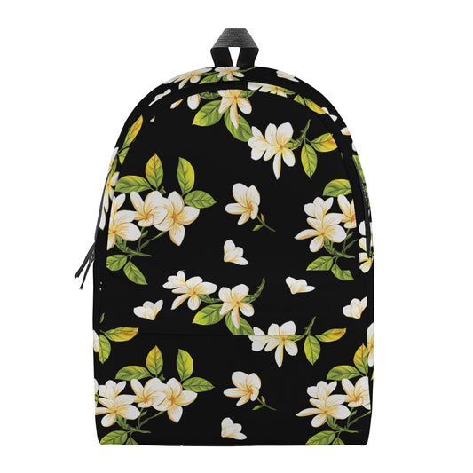 Vintage Plumeria Flower Pattern Print Backpack