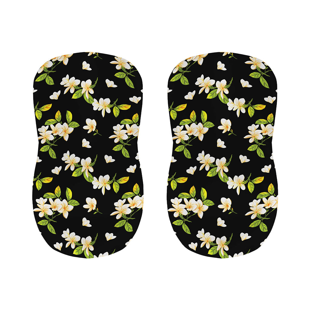 Vintage Plumeria Flower Pattern Print Bar Stool Covers