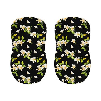 Vintage Plumeria Flower Pattern Print Bar Stool Covers
