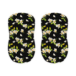 Vintage Plumeria Flower Pattern Print Bar Stool Covers