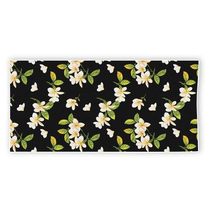 Vintage Plumeria Flower Pattern Print Beach Towel