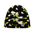 Vintage Plumeria Flower Pattern Print Beanie