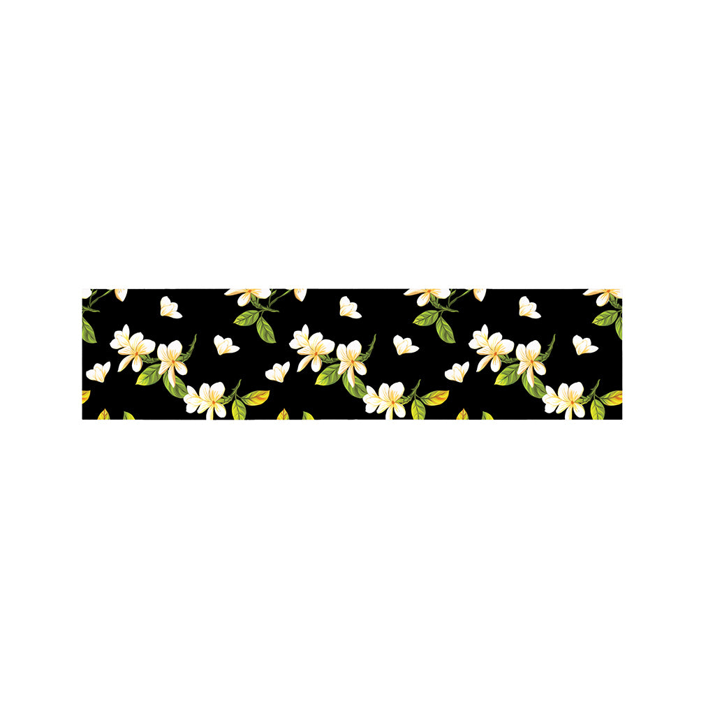 Vintage Plumeria Flower Pattern Print Bed Runner