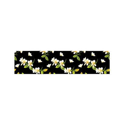 Vintage Plumeria Flower Pattern Print Bed Runner