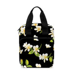 Vintage Plumeria Flower Pattern Print Bible Tote Bag
