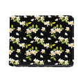 Vintage Plumeria Flower Pattern Print Bifold Wallet