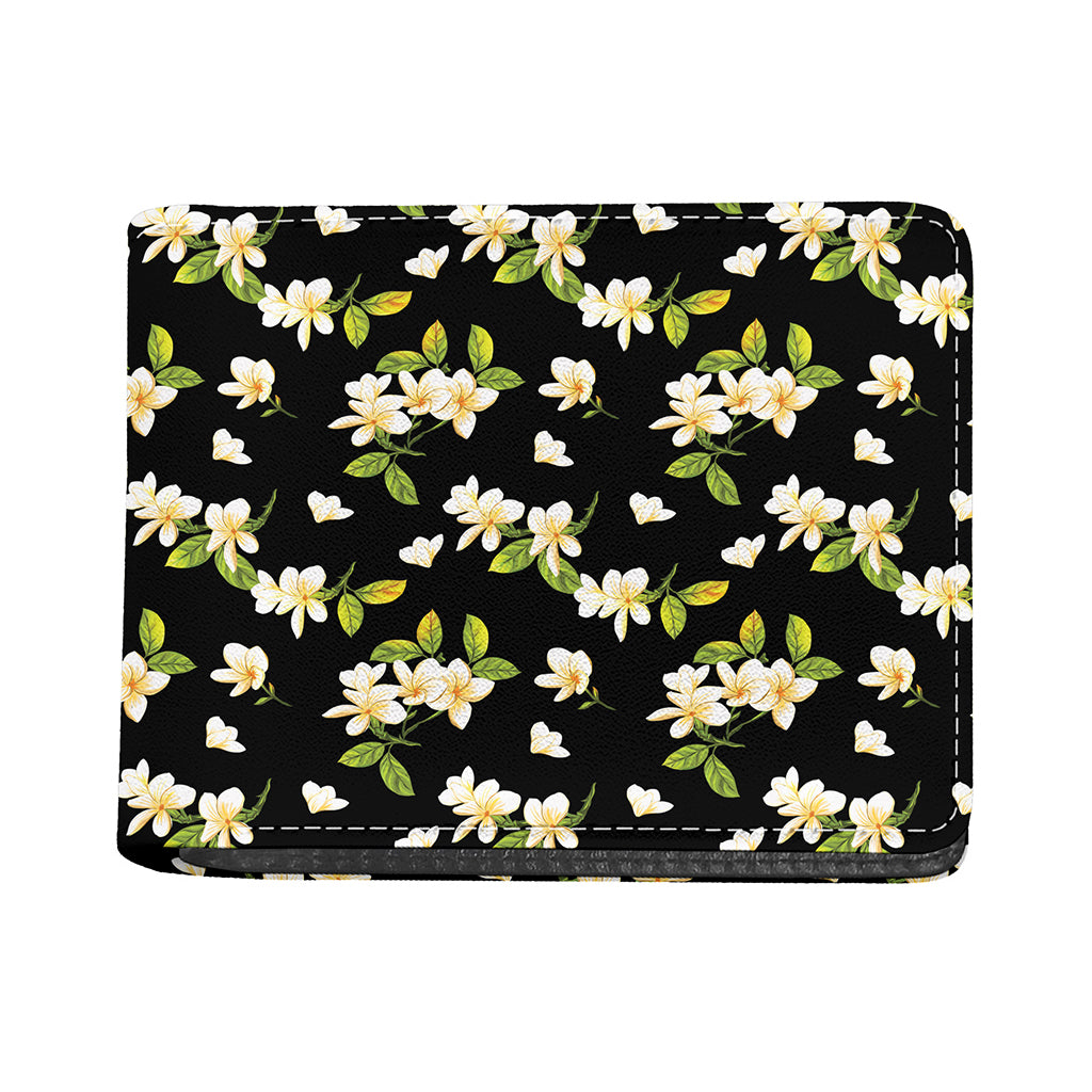 Vintage Plumeria Flower Pattern Print Bifold Wallet