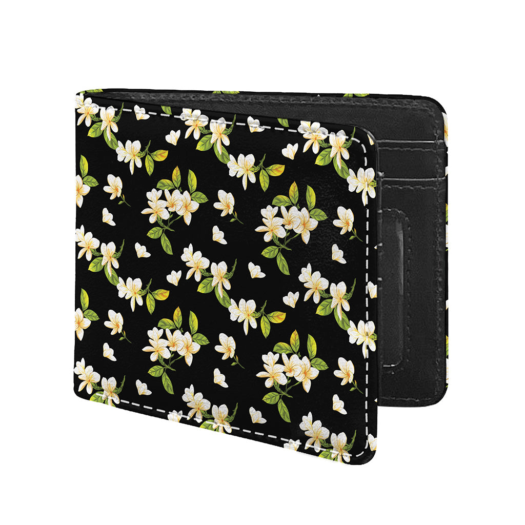 Vintage Plumeria Flower Pattern Print Bifold Wallet