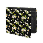 Vintage Plumeria Flower Pattern Print Bifold Wallet