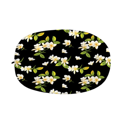 Vintage Plumeria Flower Pattern Print Car Side Mirror Covers