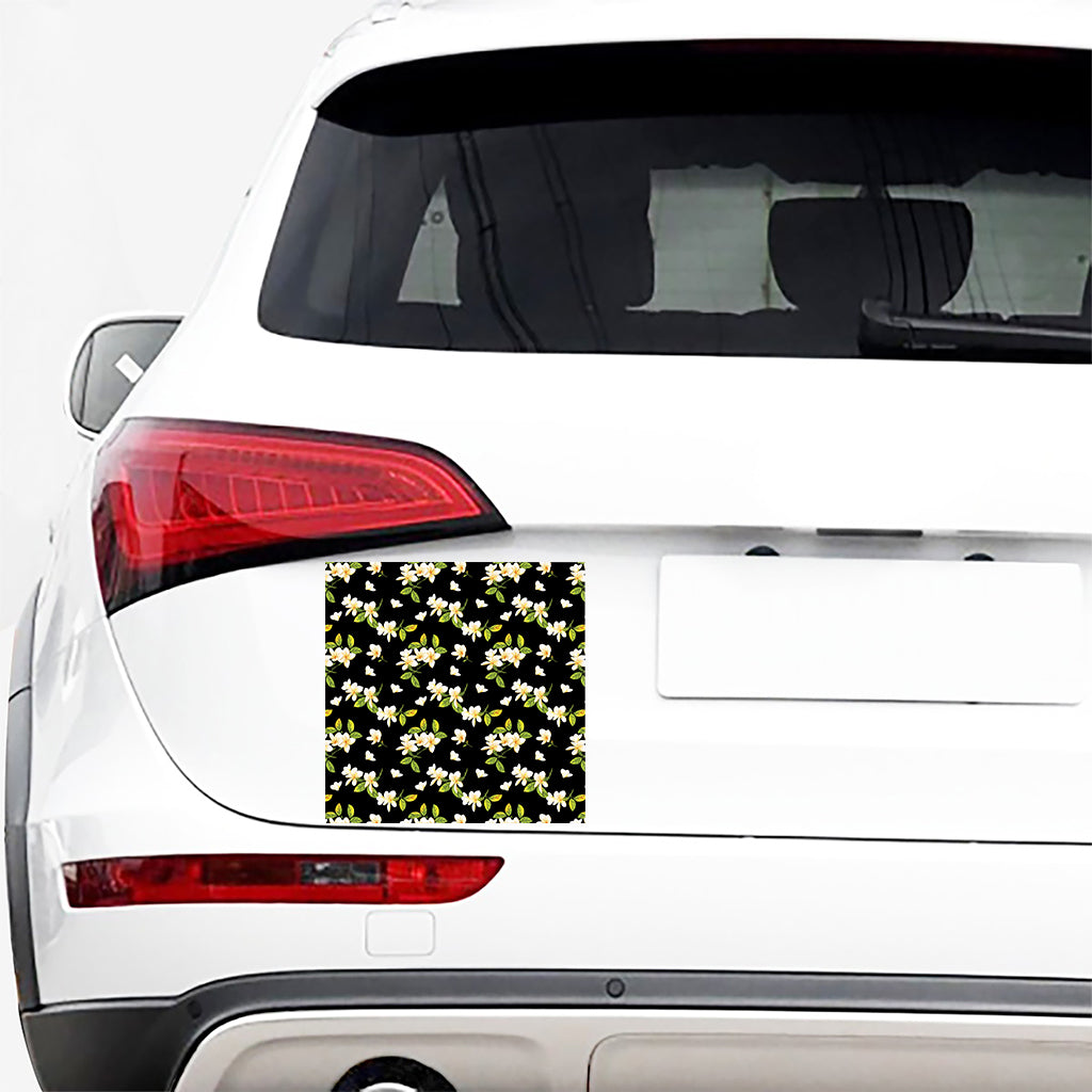 Vintage Plumeria Flower Pattern Print Car Sticker