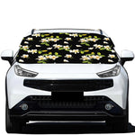 Vintage Plumeria Flower Pattern Print Car Windshield Snow Cover