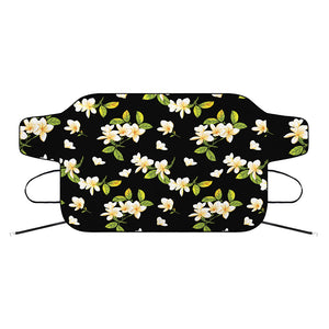 Vintage Plumeria Flower Pattern Print Car Windshield Snow Cover