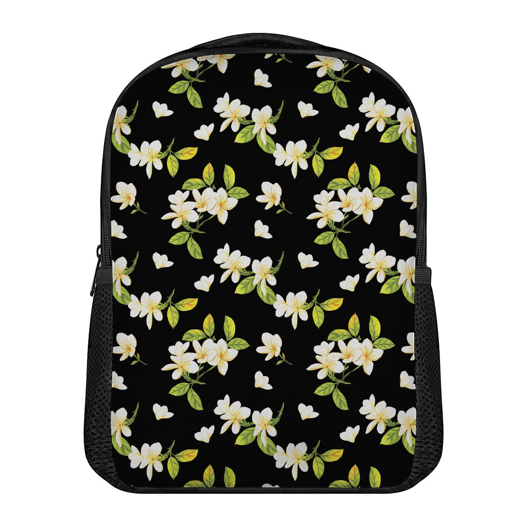 Vintage Plumeria Flower Pattern Print Casual Backpack