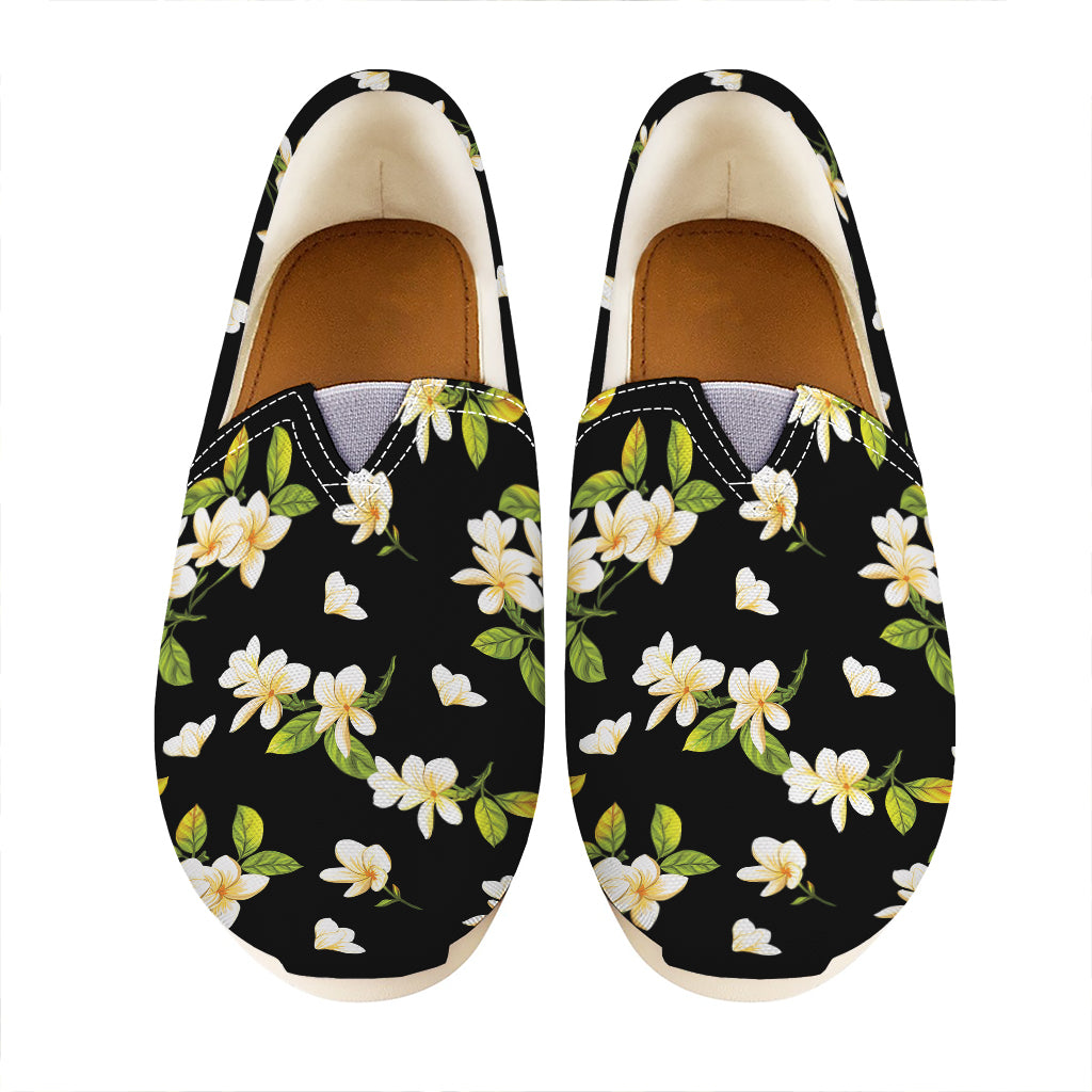 Vintage Plumeria Flower Pattern Print Casual Shoes