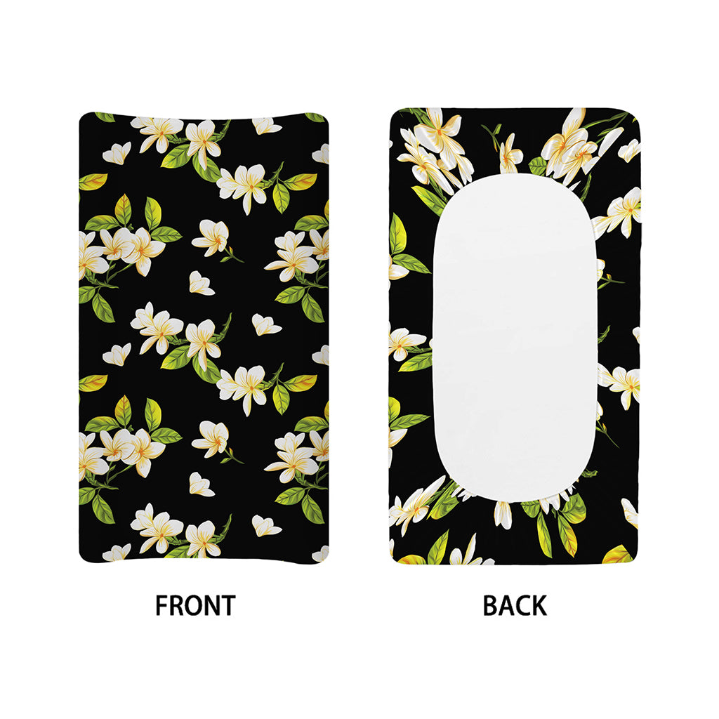 Vintage Plumeria Flower Pattern Print Changing Pad Cover