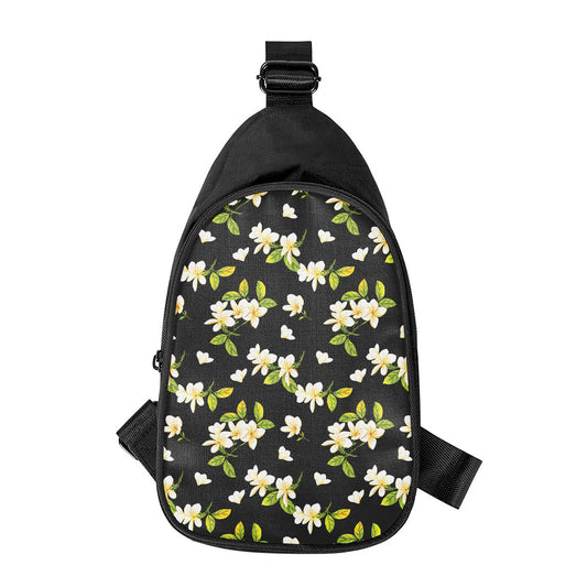 Vintage Plumeria Flower Pattern Print Chest Bag