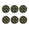 Vintage Plumeria Flower Pattern Print Coaster Set