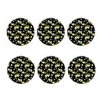 Vintage Plumeria Flower Pattern Print Coaster Set