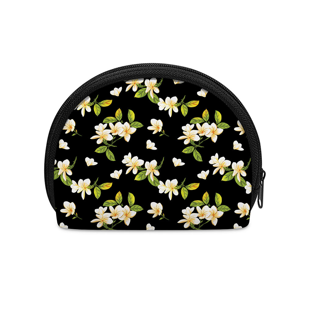 Vintage Plumeria Flower Pattern Print Coin Purse