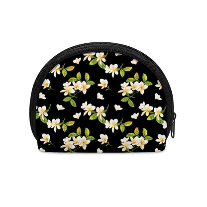 Vintage Plumeria Flower Pattern Print Coin Purse