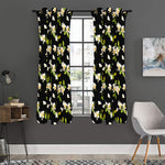 Vintage Plumeria Flower Pattern Print Curtain