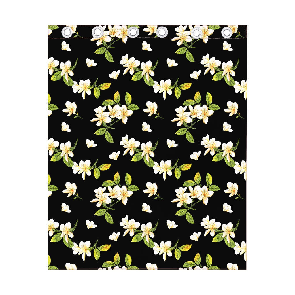 Vintage Plumeria Flower Pattern Print Curtain