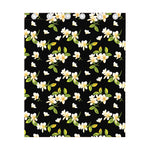 Vintage Plumeria Flower Pattern Print Curtain