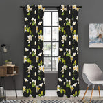 Vintage Plumeria Flower Pattern Print Curtain