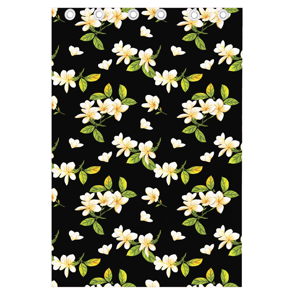 Vintage Plumeria Flower Pattern Print Curtain