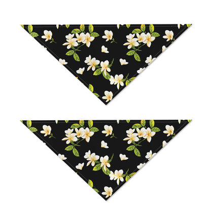 Vintage Plumeria Flower Pattern Print Dog Bandana