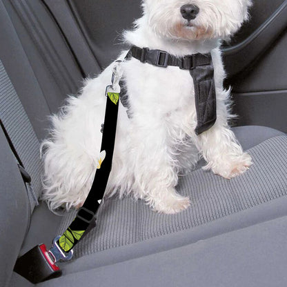 Vintage Plumeria Flower Pattern Print Dog Seat Belt