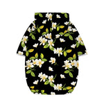 Vintage Plumeria Flower Pattern Print Dog Zip Up Hoodie