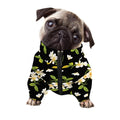 Vintage Plumeria Flower Pattern Print Dog Zip Up Jacket