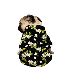 Vintage Plumeria Flower Pattern Print Dog Zip Up Jacket