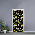 Vintage Plumeria Flower Pattern Print Door Sticker