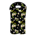 Vintage Plumeria Flower Pattern Print Double Neoprene Wine Tote