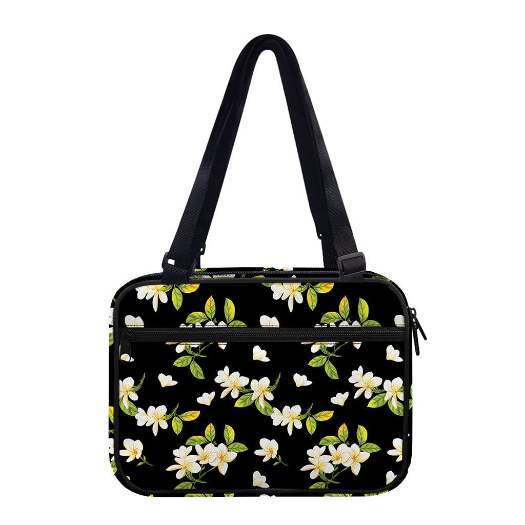 Vintage Plumeria Flower Pattern Print Double Strap Bible Bag