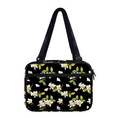 Vintage Plumeria Flower Pattern Print Double Strap Bible Bag