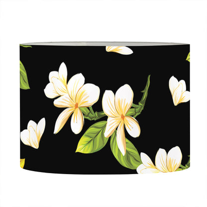 Vintage Plumeria Flower Pattern Print Drum Lamp Shade