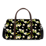 Vintage Plumeria Flower Pattern Print Duffle Bag