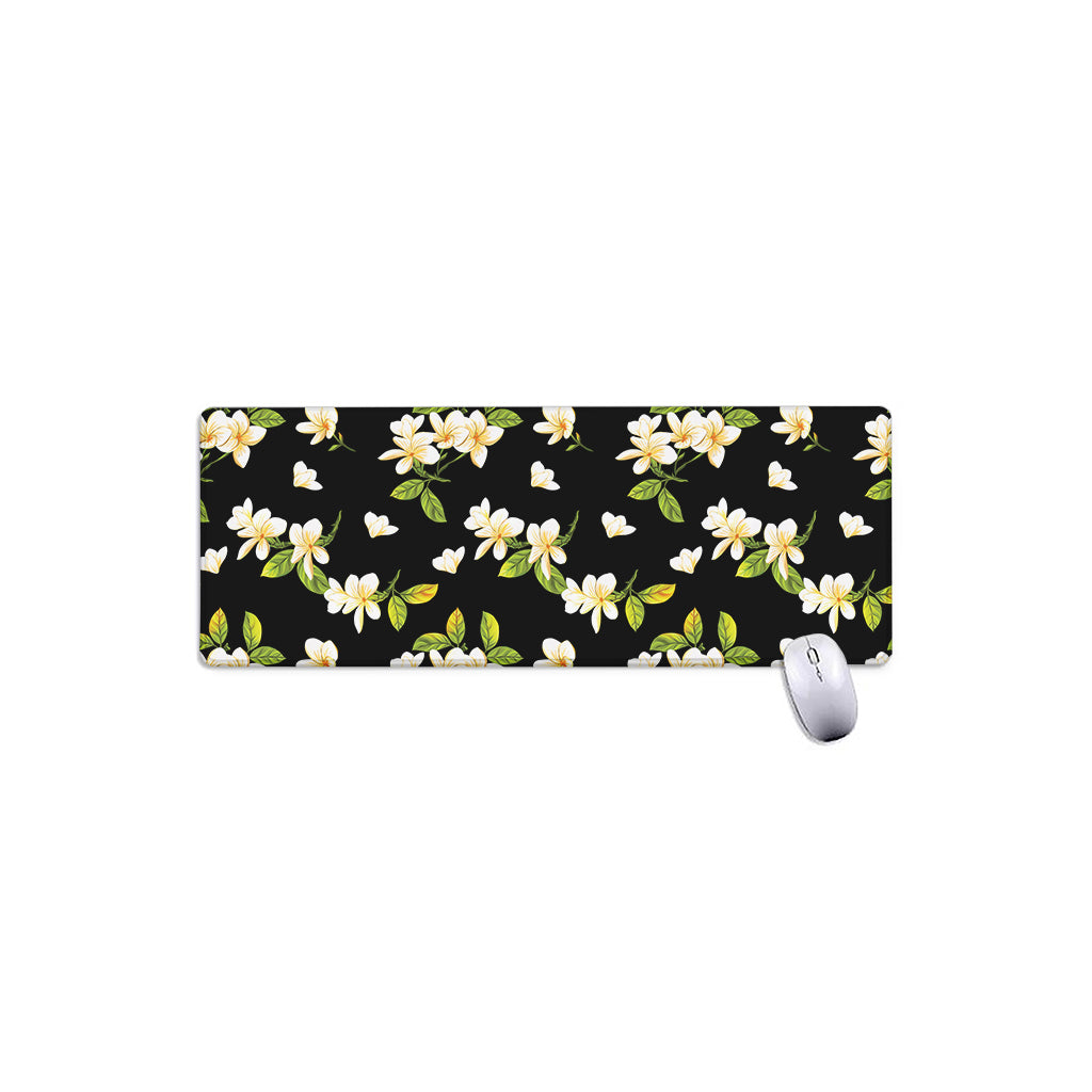 Vintage Plumeria Flower Pattern Print Extended Mouse Pad