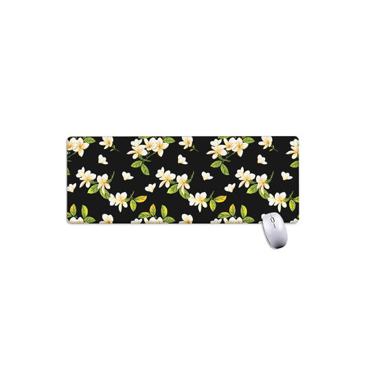 Vintage Plumeria Flower Pattern Print Extended Mouse Pad