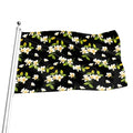 Vintage Plumeria Flower Pattern Print Flag