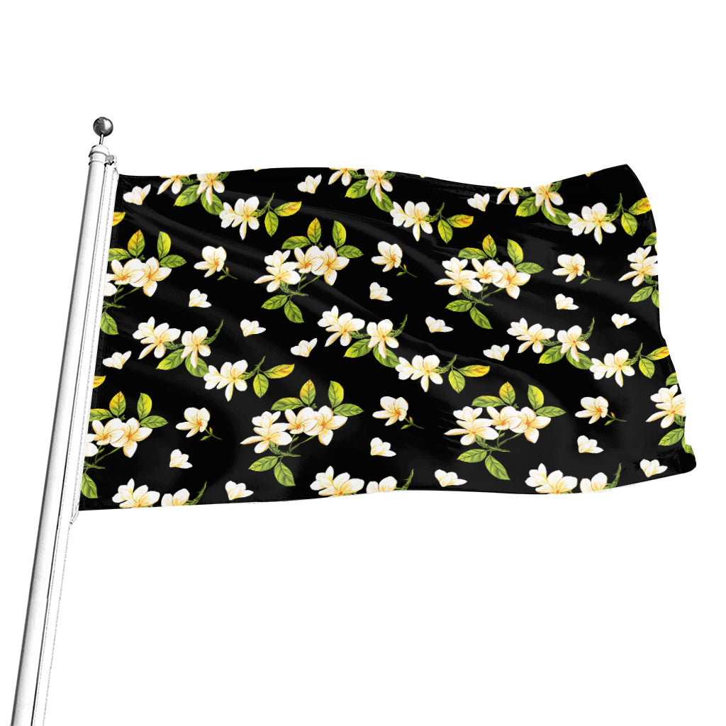 Vintage Plumeria Flower Pattern Print Flag