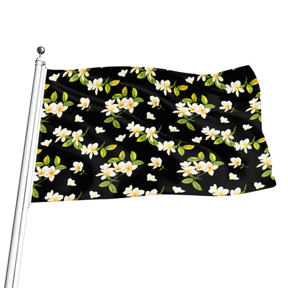 Vintage Plumeria Flower Pattern Print Flag